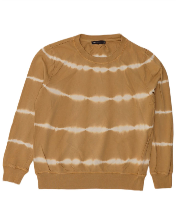 Felpa da donna Marks & Spencer UK 12 Cotone a righe beige medio