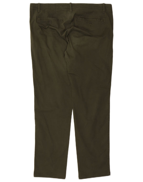 Pantaloni chino dritti da uomo Benetton IT 54 2XL W40 L30 cotone kaki