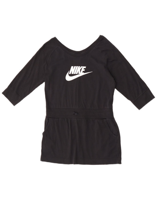 Abito T-shirt con maniche a 3/4 grafica Nike per ragazze 13-14 anni XL in cotone nero