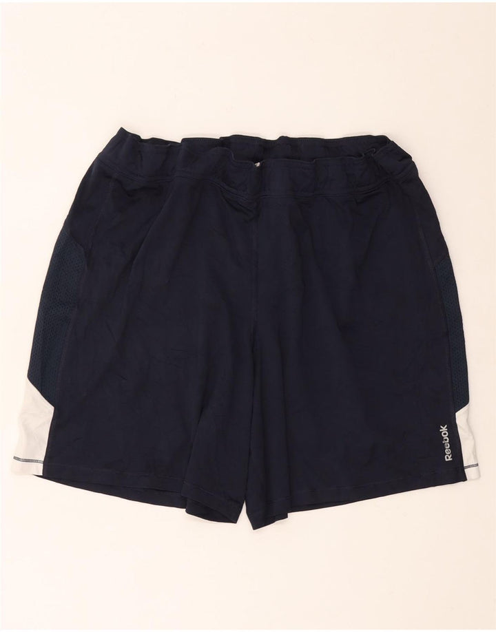 Pantaloncini sportivi REEBOK da donna UK 16 Large Blu Navy Colourblock Poliestere