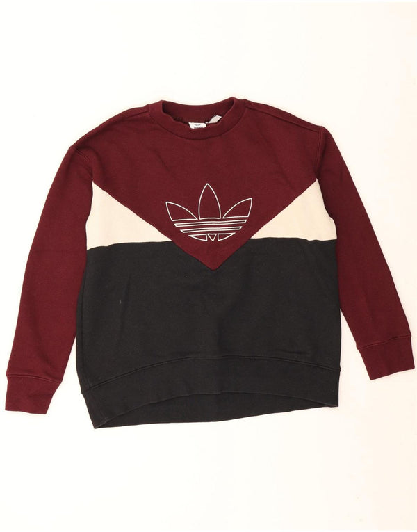 Felpa grafica da donna Adidas Jumper UK 10 Small Black Colourblock