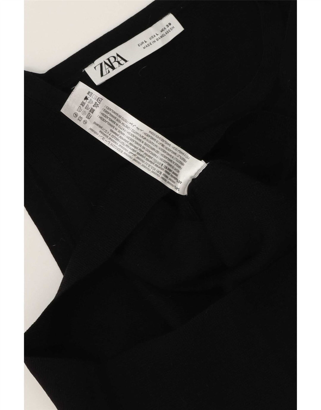 Canotta da donna Zara UK 14 grande in cotone nero