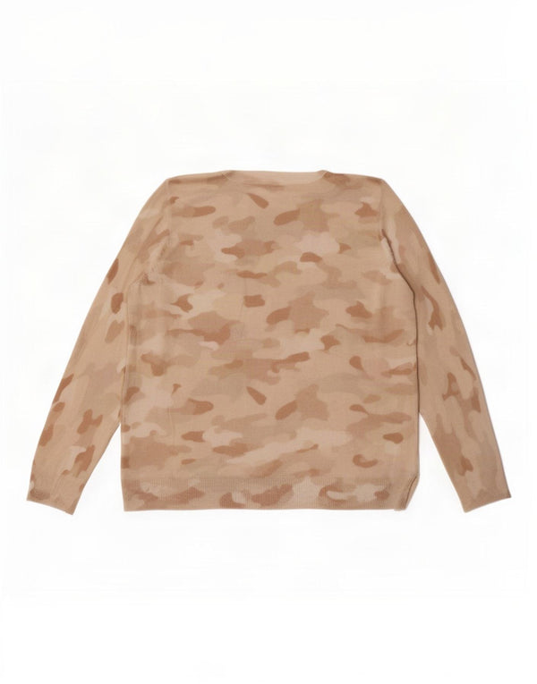 Maglione maglione con scollo a barca da donna Marks & Spencer UK 18 XL Beige mimetico
