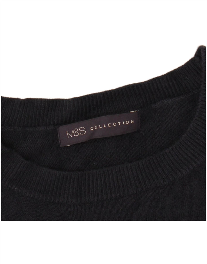 Maglione maglione girocollo da donna Marks & Spencer UK 14 blu navy medio