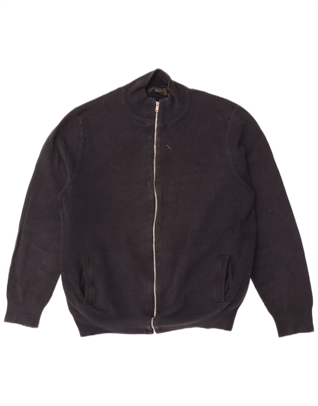 Maglione cardigan da uomo Marks & Spencer grande cotone nero