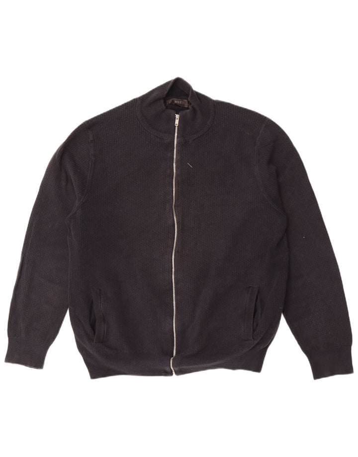 Maglione cardigan da uomo Marks & Spencer grande cotone nero