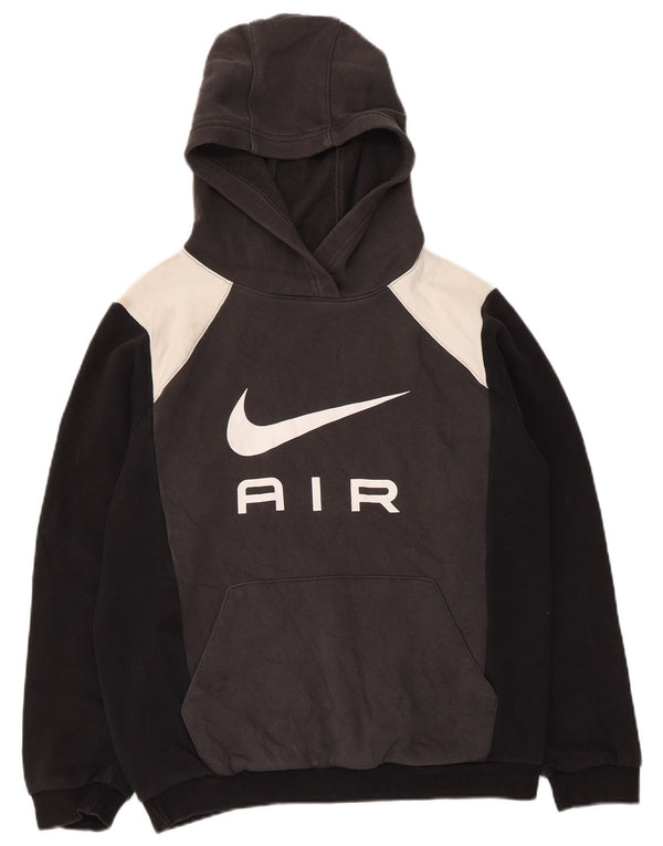 Felpa con cappuccio grafica Nike da bambino 13-14 anni XL in cotone color block nero