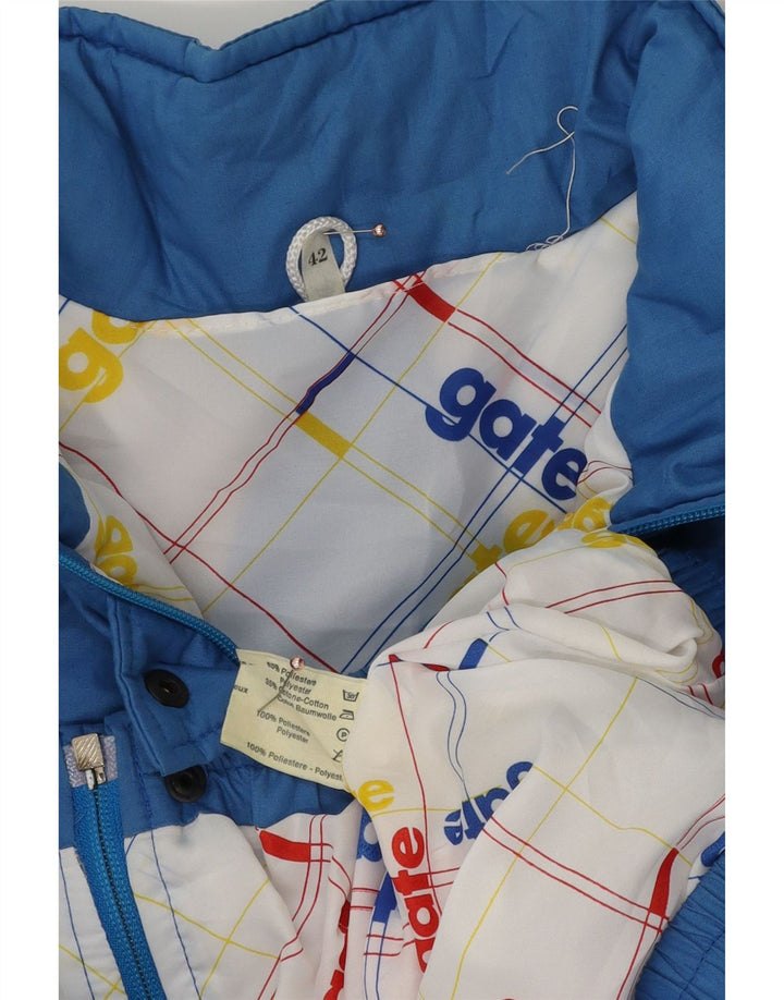Giacca da sci vintage da donna EU 42 Large Blu Colourblock Poliestere