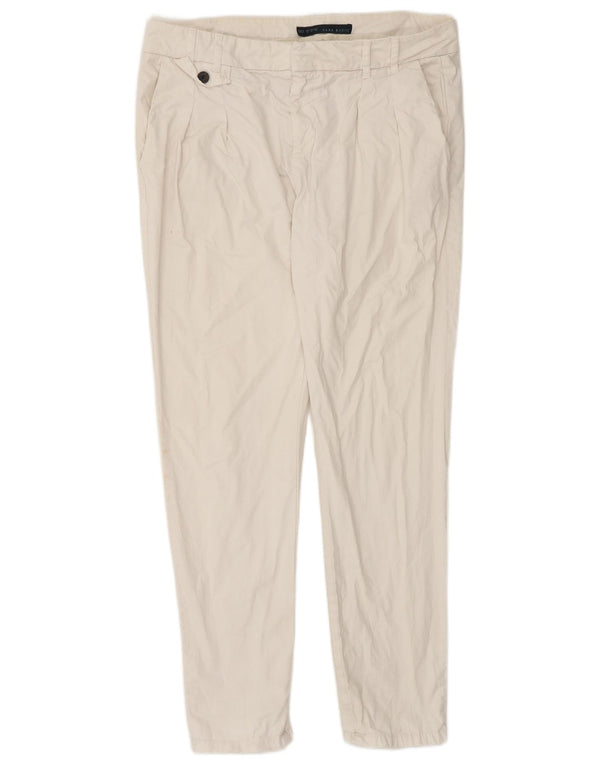 Pantaloni chino slim da donna Zara medi W32 L30 cotone bianco