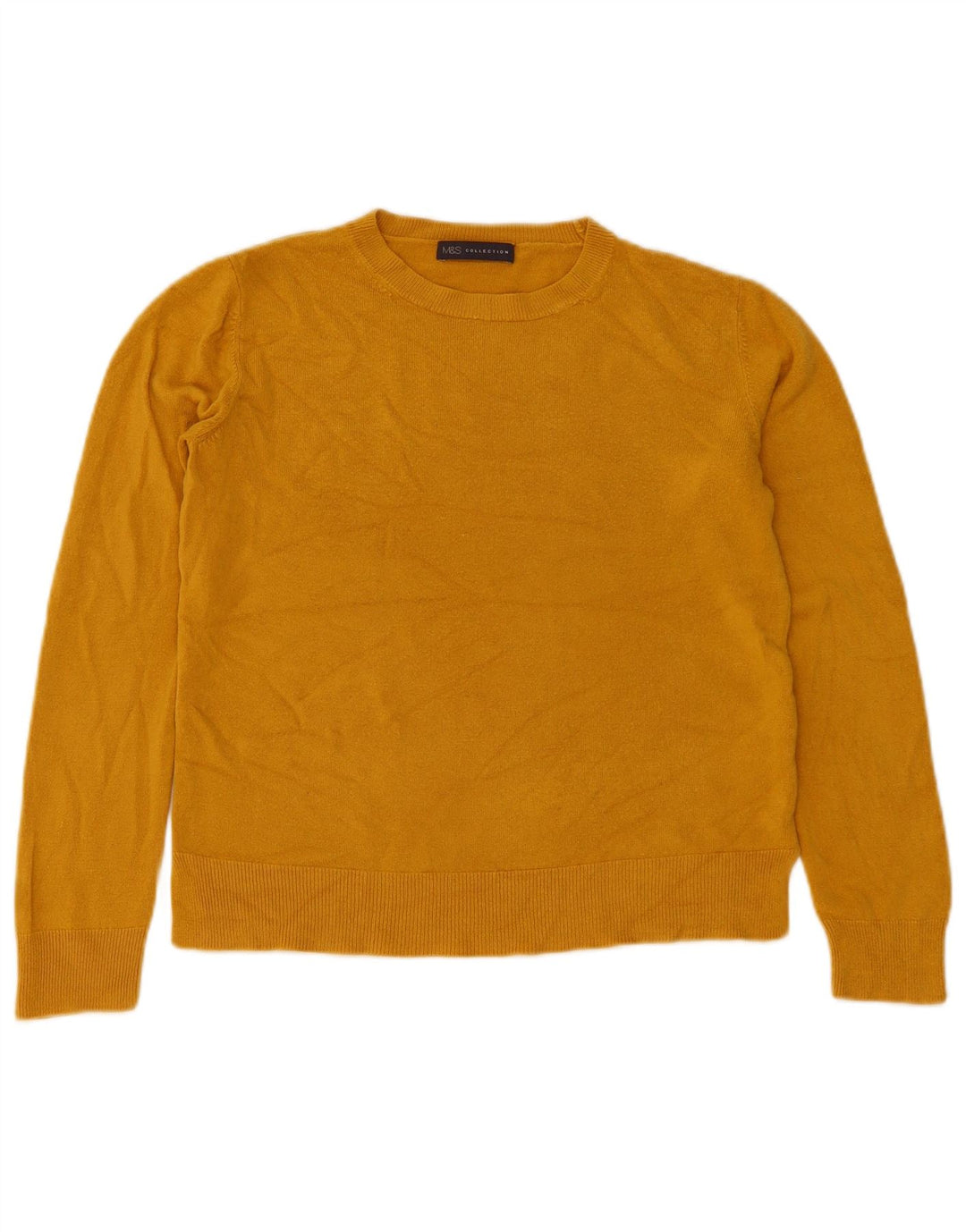 Maglione maglione girocollo da donna Marks & Spencer UK 12 Acrilico giallo medio