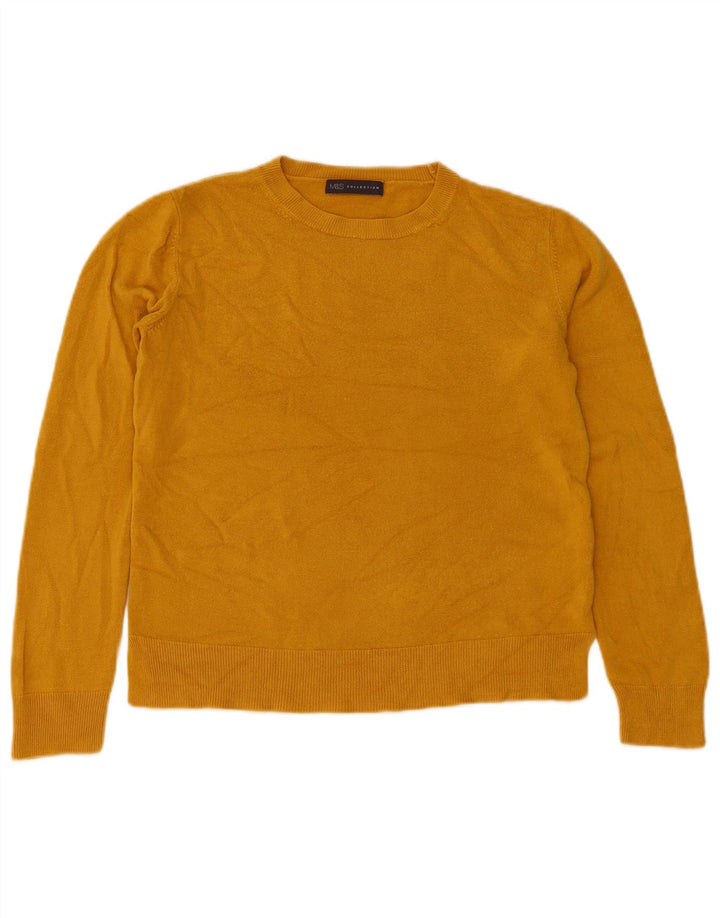 Maglione maglione girocollo da donna Marks & Spencer UK 12 Acrilico giallo medio
