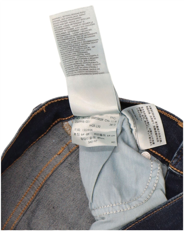 Jeans dritti a vita alta Levi's 724 da donna W25 L30 cotone blu navy