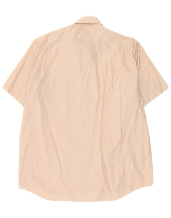 Camicia a maniche corte da uomo Lacoste taglia 41 grande cotone gessato beige