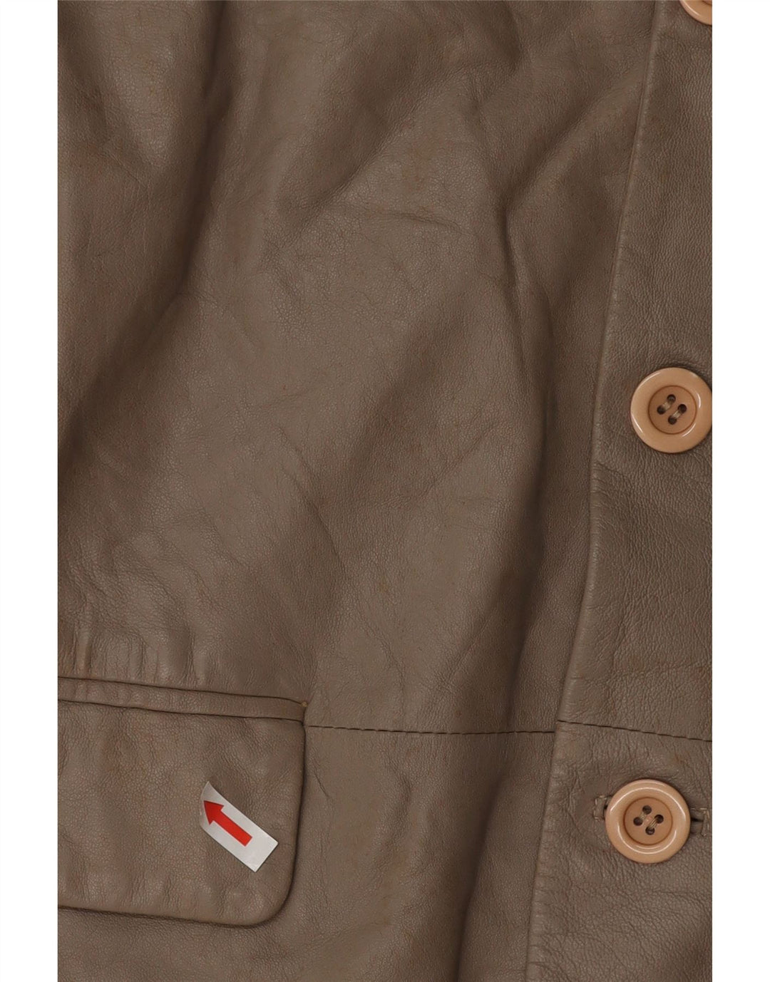 Giacca blazer in pelle da donna a 3 bottoni VINTAGE UK 16 grande in pelle grigia