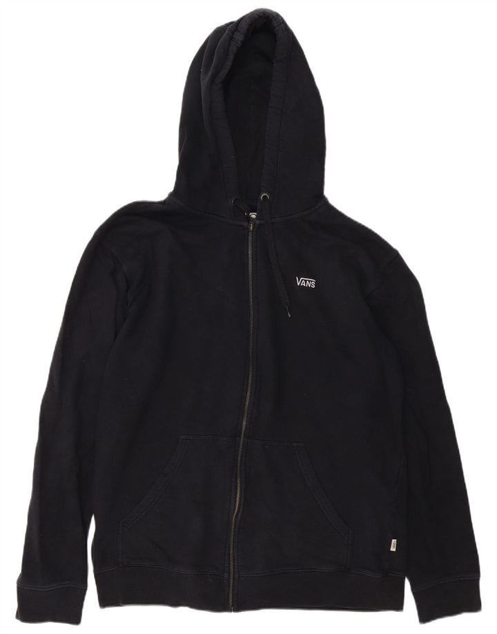 Felpa con cappuccio e zip da uomo Vans grande in cotone nero