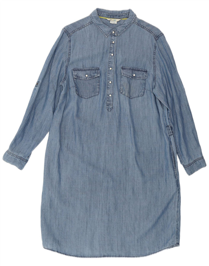 Abito camicia pullover in denim da donna Boden UK 16 Large Lyocell blu