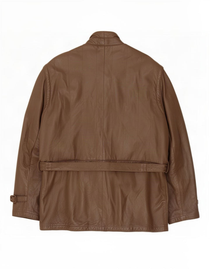 Giacca in pelle vintage da uomo UK 40 grande marrone