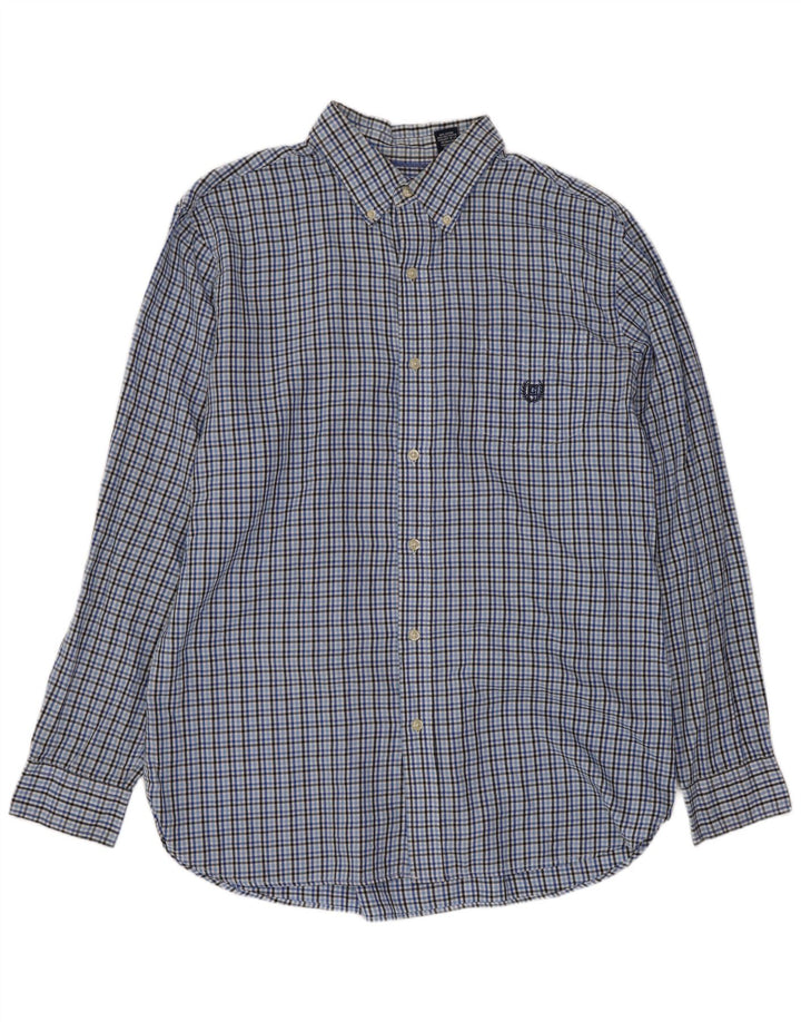 Camicia da uomo Chaps a quadri grandi in cotone blu