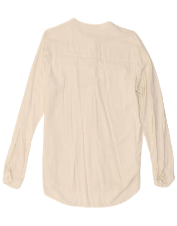 Dack's Womens Longline Pullover Shirt UK 16 Large Off White Rayon