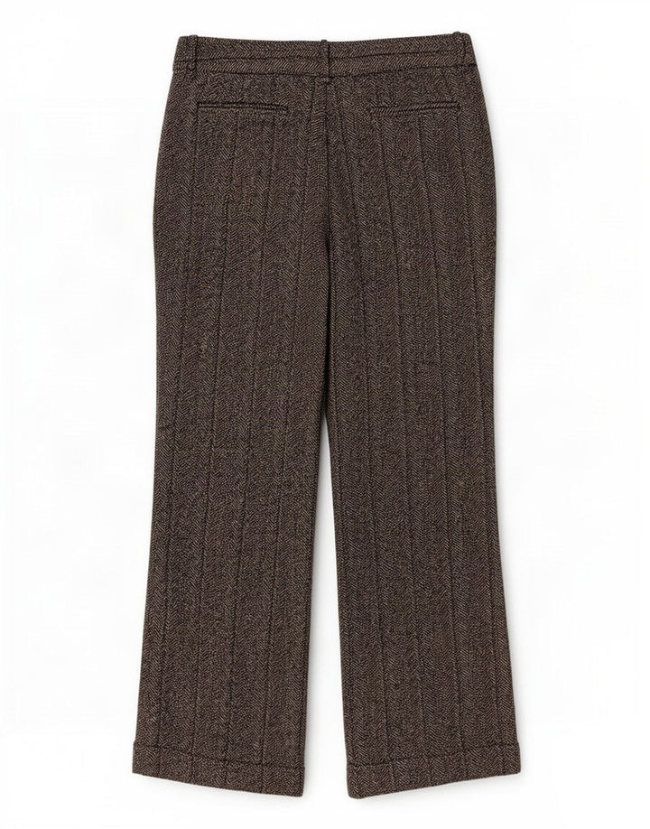 Pantaloni casual Bootcut da donna Zara EU 40 medi W30 L30 grigio a spina di pesce