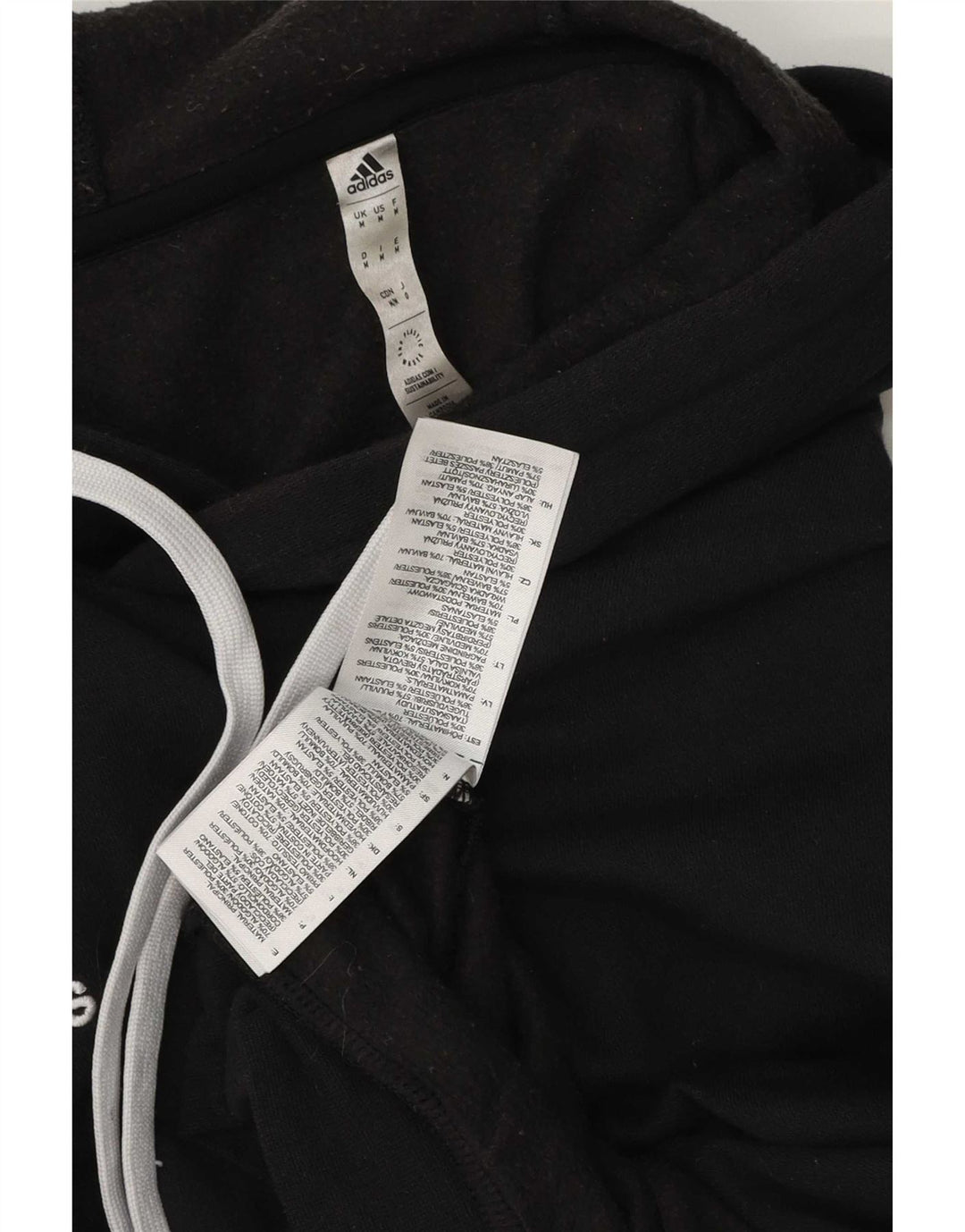 Felpa con cappuccio da uomo Adidas Medium in cotone nero