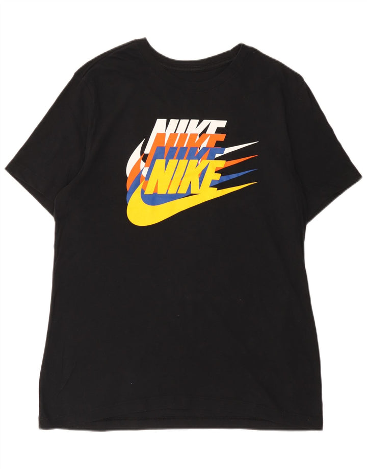 T-shirt grafica da uomo Nike Top grande in cotone nero