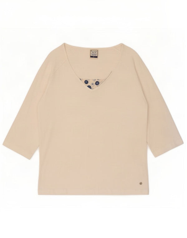 Top da donna Champion Easy Fit manica 3/4 UK 18 XL cotone bianco