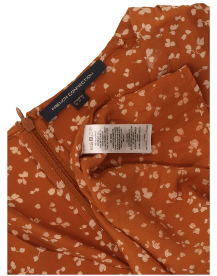 Vestito estivo da donna French Connection UK 12 Viscosa floreale arancione medio