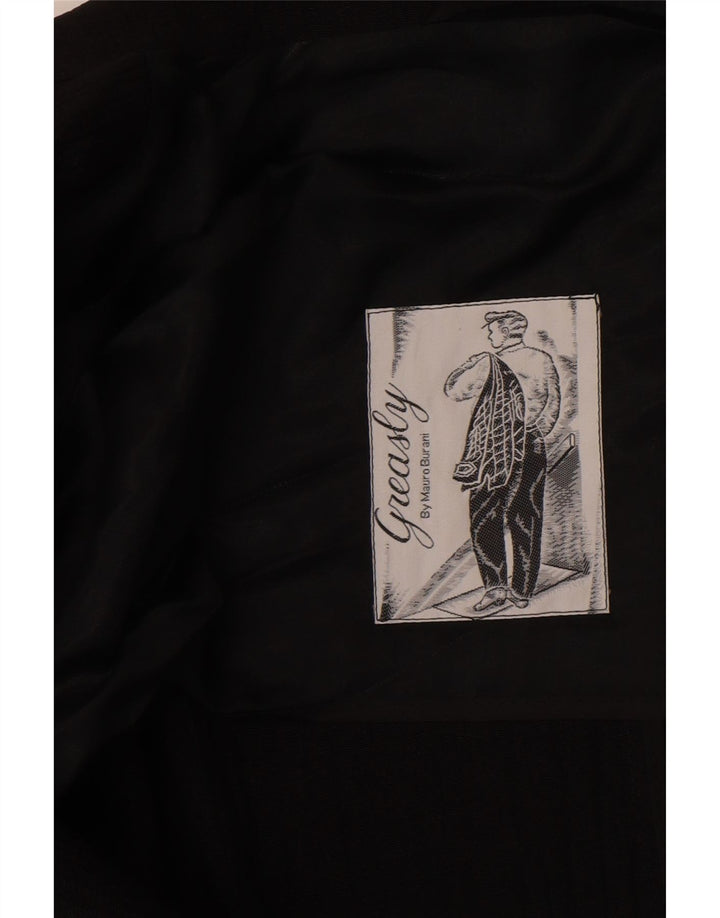 Giacca blazer vintage da uomo a 1 bottone UK 40 grande nera