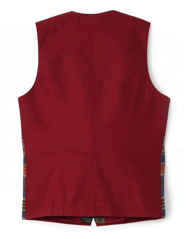 Gilet da donna vintage UK 10 piccolo blu Fair Isle