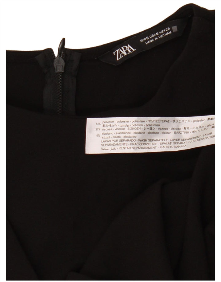Abito tubino a maniche lunghe da donna Zara UK 8 piccolo poliestere nero