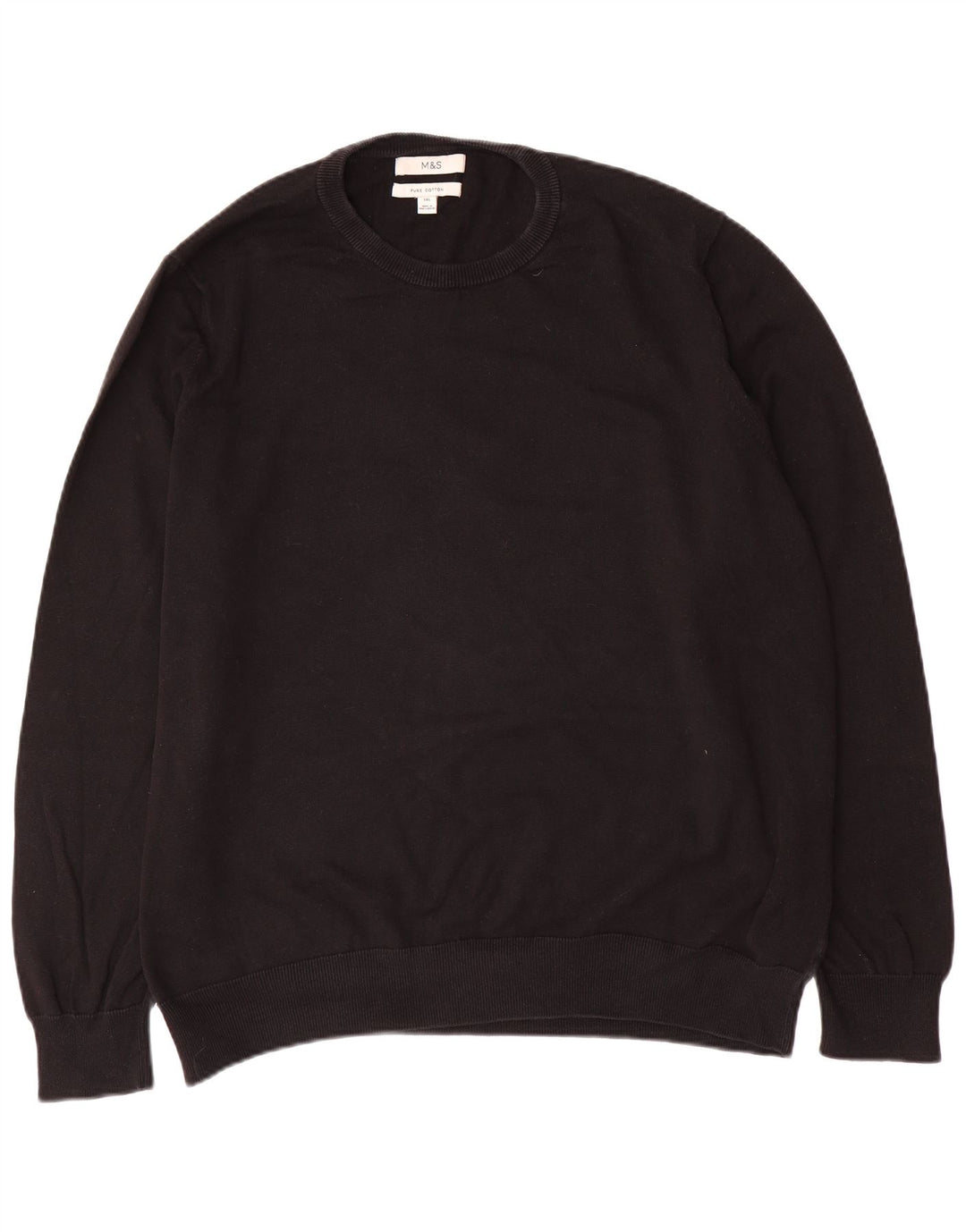 Maglione maglione girocollo da uomo Marks & Spencer 3XL cotone nero