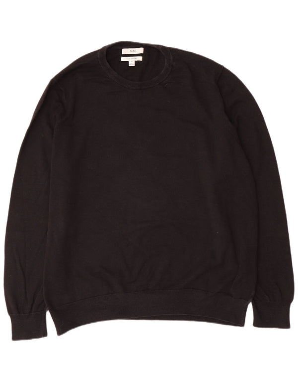Maglione maglione girocollo da uomo Marks & Spencer 3XL cotone nero