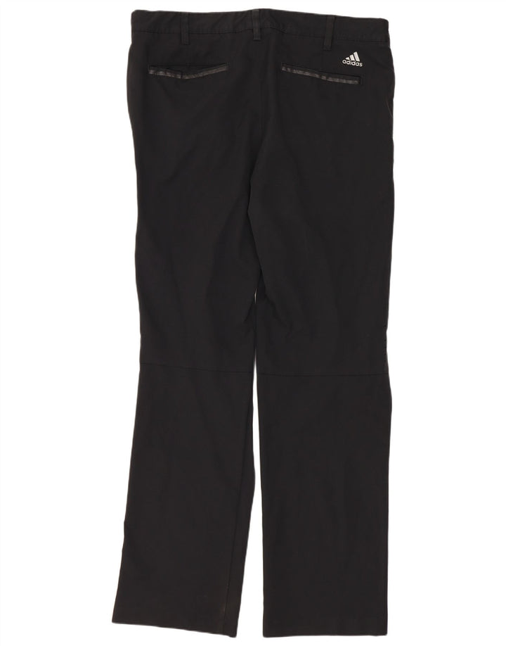 Pantaloni chino dritti Adidas Coolmax da uomo W34 L32 poliestere nero