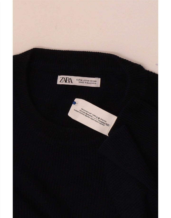 Maglione maglione girocollo da uomo Zara blu navy medio
