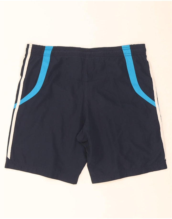 Pantaloncini sportivi da uomo Adidas Medi in poliestere color block blu navy