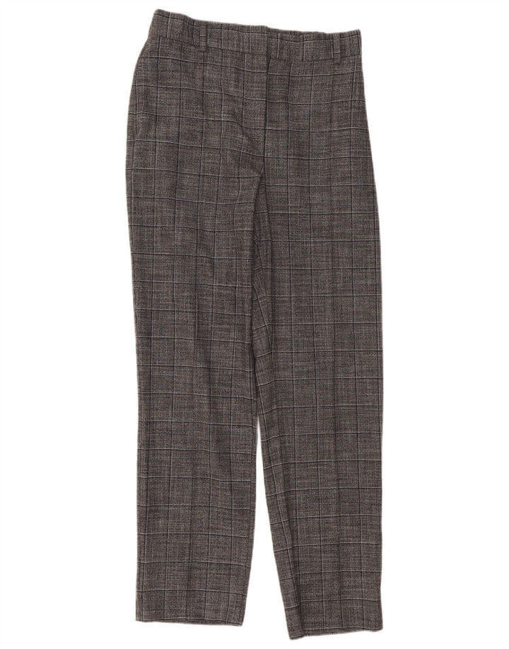 Pantaloni chino da donna Marks & Spencer UK 12 medi W30 L30 a quadri grigi