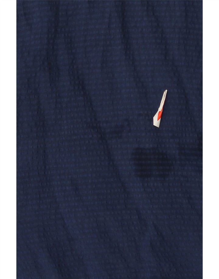 Camicia vintage da uomo a maniche corte in seta blu navy media