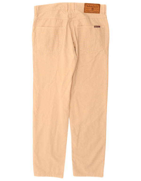 MARLBORO CLASSICS Pantaloni casual dritti da uomo W34 L30 Cotone beige