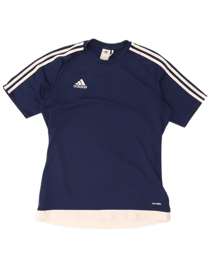 T-shirt ADIDAS da uomo Climalite Top medio in poliestere color block blu navy