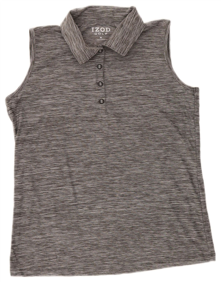 Polo senza maniche da donna IZOD UK 12 Poliestere gessato grigio medio