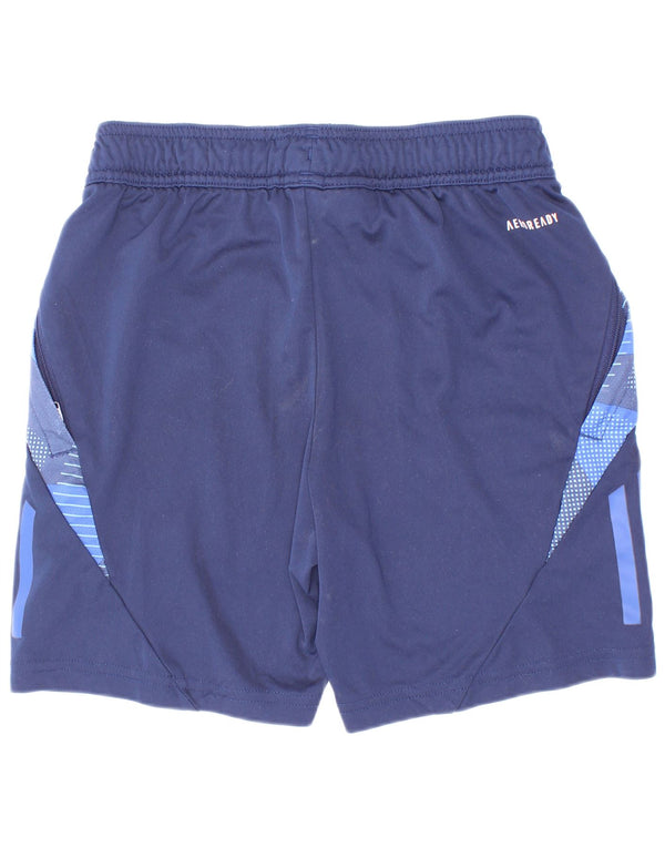Pantaloncini sportivi Adidas Aeroready da ragazzo 9-10 anni Blu navy Colourblock