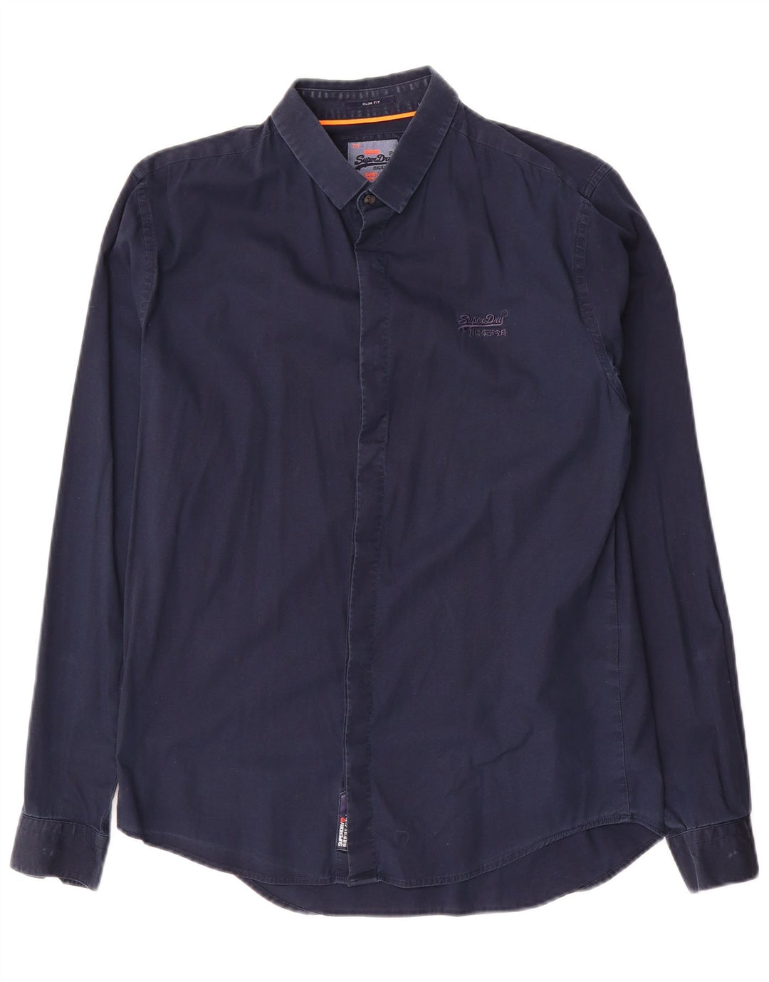 Camicia slim fit da uomo Superdry in cotone blu navy medio