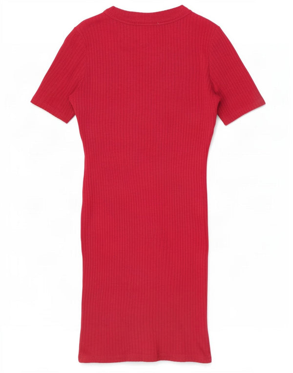 Abito maglione a maniche corte Trafaluc da donna Zara UK 8 piccolo in cotone bordeaux