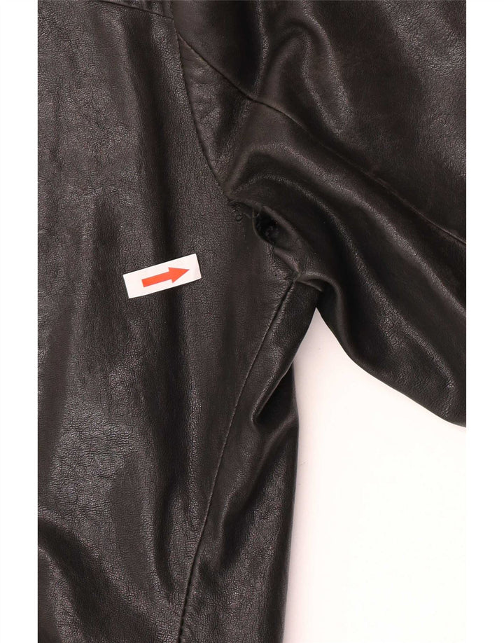 Giacca in pelle da donna CINQUE UK 10 piccola nera