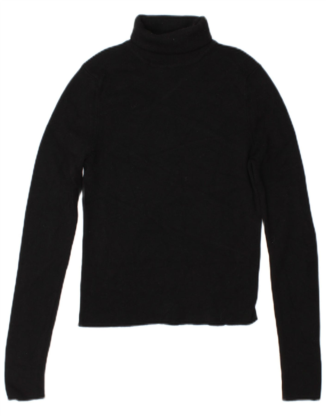 Maglione corto da donna Zara con collo alto UK 12 viscosa nera media