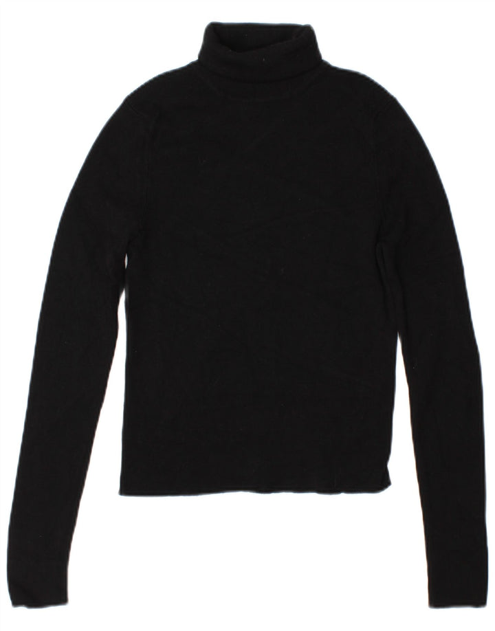 Maglione corto da donna Zara con collo alto UK 12 viscosa nera media