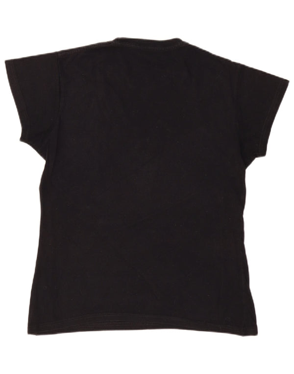 T-shirt grafica da donna Hard Rock Cafe London UK 16 grande cotone nero