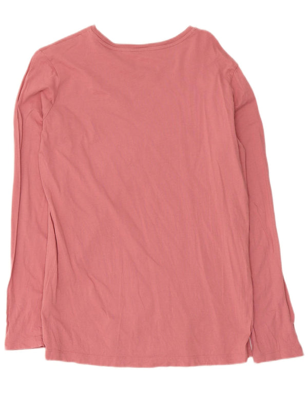 Napapijri Top grafico da donna a maniche lunghe UK 14 Large in cotone rosa