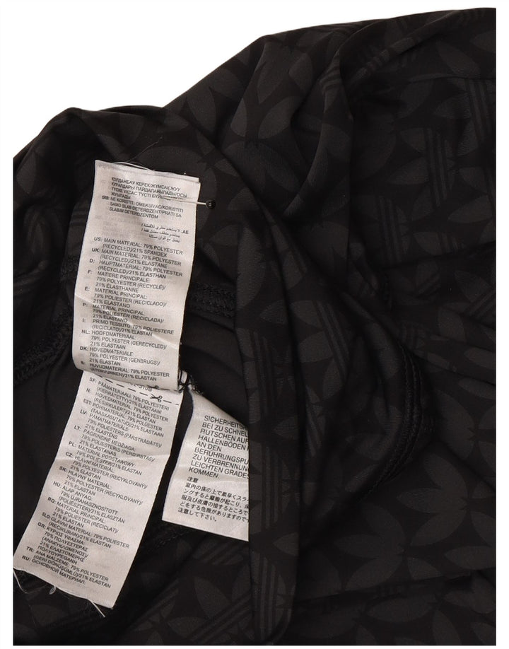 Leggings grafici Adidas da donna UK 4/6 XS poliestere nero